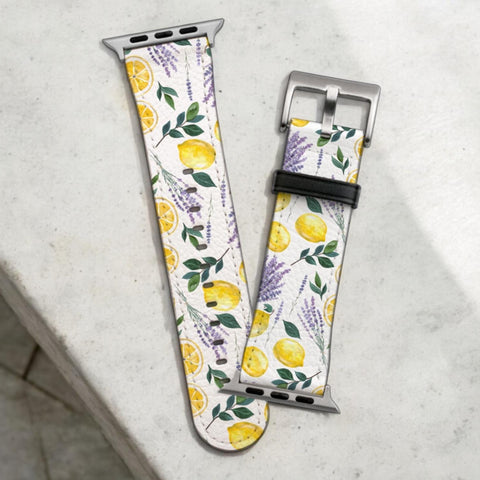 Lemons & Lavender Apple Watch Band For Series 4 5 6 7 8 9 10 11 SE Ultra 38mm 40mm 41mm 42mm 44mm 45mm 46mm 49mm Apple Watch Straps (Feat)