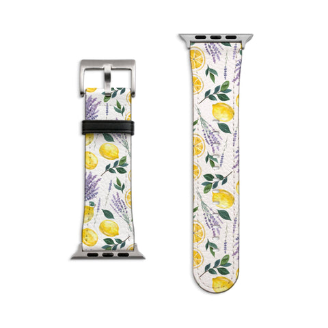 Lemons & Lavender Apple Watch Band For Series 4 5 6 7 8 9 10 11 SE Ultra 38mm 40mm 41mm 42mm 44mm 45mm 46mm 49mm Apple Watch Straps