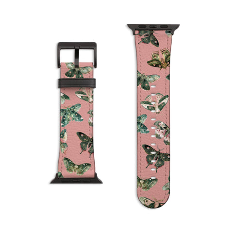 Luna Moths Apple Watch Band - Matte Black