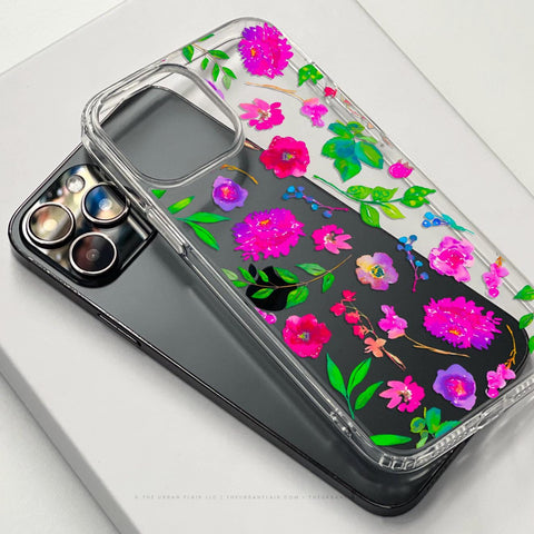 Aesthetic Bright Flowers Phone Case For iPhone 15 14 13 Pro Max 12 Mini 11 XR 7 8 SE 2022 Galaxy S24 Watercolor Floral MagSafe