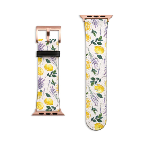 Lemons & Lavender Apple Watch Band For Series 4 5 6 7 8 9 10 11 SE Ultra 38mm 40mm 41mm 42mm 44mm 45mm 46mm 49mm Apple Watch Straps