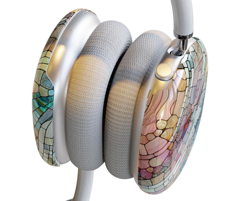 Mosaic Airpods Max 2 Hard Case – Pastel Stained Glass Print Protective Cover for Apple Headphones, Artistic Boho Airpods Max 2 Shell