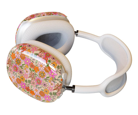 Retro Floral Airpods Max 2 Case – 70s Aesthetic Protective Hard Cover for Apple Headphones, Vintage Flower Power Airpods Max 2 Accessories