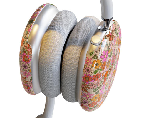Retro Floral Airpods Max 2 Case – 70s Aesthetic Protective Hard Cover for Apple Headphones, Vintage Flower Power Airpods Max 2 Accessories