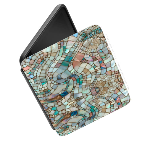 Pastel Stained Glass Illusion Kindle Paperwhite 7" + Colorsoft 7" Case (2024 Models) Saffiano Leatherette Textured Cover With Design