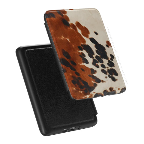 Western Cow Print Kindle Paperwhite 7" Case, Saffiano Leatherette (2024 Models)