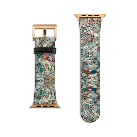 Mermaid Stained Glass Illusion Apple Watch Band - Vegan Leather Strap With Pretty Design - Fits All Series - 38 40 41 42 44 45 46 49 mm
