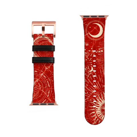 Celestial Red Marble Apple Watch Band - Matte Rose Gold