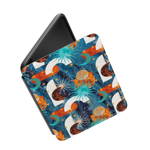 Boho Celestial Sun Moon Kindle Case | Paperwhite 7″ (2024 Colorsoft) Saffiano Leather Cover