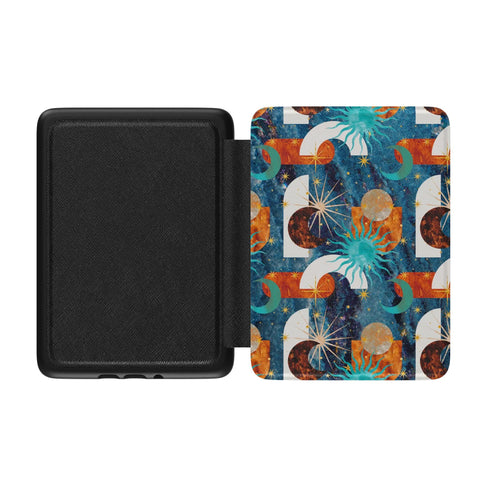 Boho Celestial Sun Moon Kindle Case | Paperwhite 7″ (2024 Colorsoft) Saffiano Leather Cover