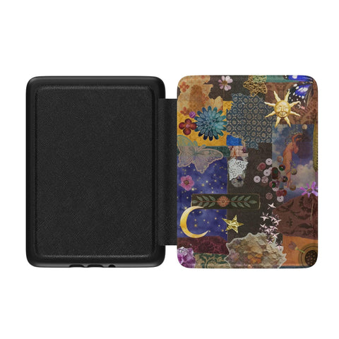 Celestial Whimsigoth Collage Kindle Case | Paperwhite 7″ (2024 Colorsoft) Saffiano Leather Cover