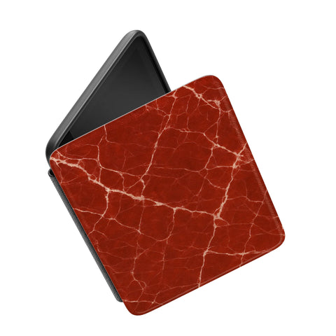 Ruby Red Marble Print Kindle Paperwhite 7" Case | Saffiano Leatherette Cover