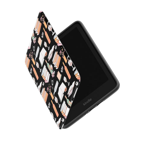 Books & Wine Kindle Case | Paperwhite 7″ (2024 Colorsoft) Saffiano Leather Cover