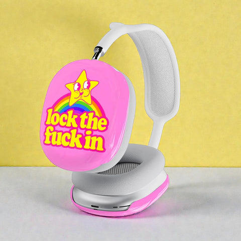 Lock In Airpods Max 2 Case | Protective Snap On Air Pods Max Cover With Funny Design For Gym (Feat)