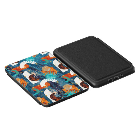 Boho Celestial Sun Moon Kindle Case | Paperwhite 7″ (2024 Colorsoft) Saffiano Leather Cover
