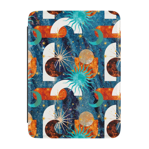 Boho Celestial Sun Moon Kindle Case | Paperwhite 7″ (2024 Colorsoft) Saffiano Leather Cover