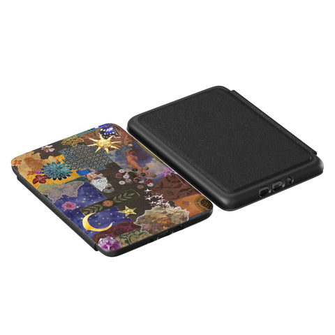 Celestial Whimsigoth Collage Kindle Case | Paperwhite 7″ (2024 Colorsoft) Saffiano Leather Cover