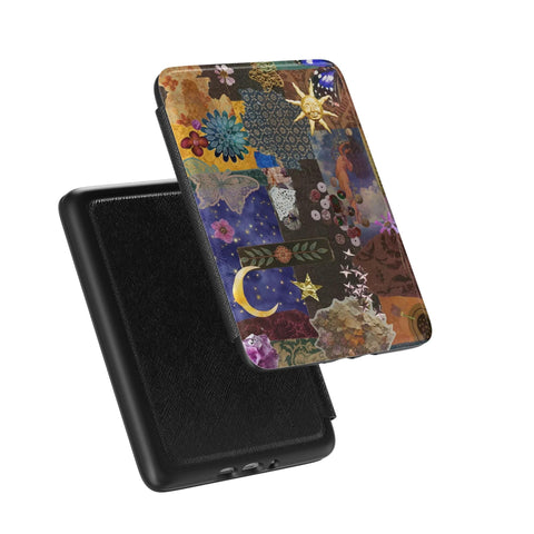 Celestial Whimsigoth Collage Kindle Case | Paperwhite 7″ (2024 Colorsoft) Saffiano Leather Cover