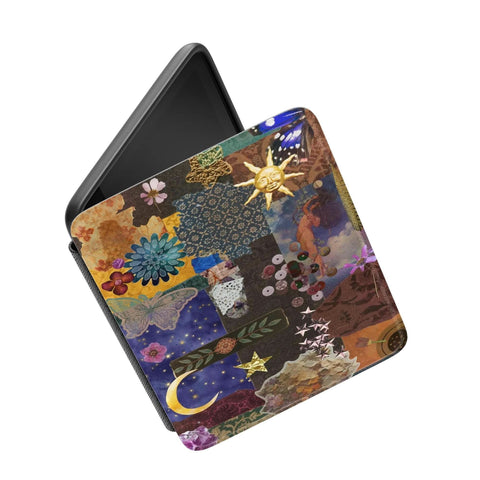 Celestial Whimsigoth Collage Kindle Case | Paperwhite 7″ (2024 Colorsoft) Saffiano Leather Cover