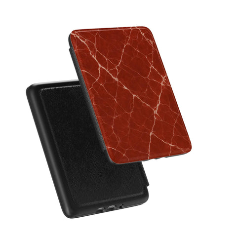 Ruby Red Marble Print Kindle Paperwhite 7" Case | Saffiano Leatherette Cover