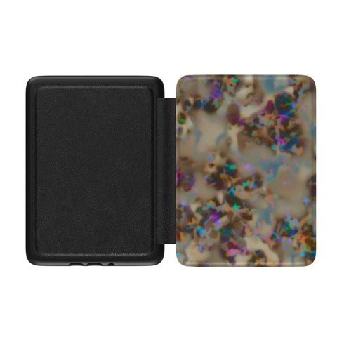 Mermaid Tortoise Shell Print Kindle Paperwhite 7" Colorsoft Case (2024 Models) Saffiano Leatherette Textured Cover With Animal Print Design
