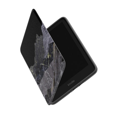 Black Gold Marble Print Kindle Case | Paperwhite 7″ (2024 Colorsoft) Saffiano Leather Cover