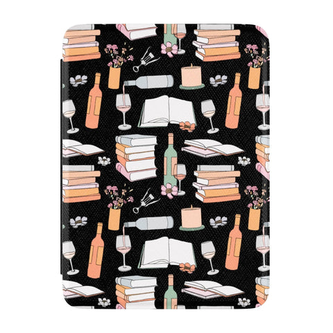 Books & Wine Kindle Case | Paperwhite 7″ (2024 Colorsoft) Saffiano Leather Cover
