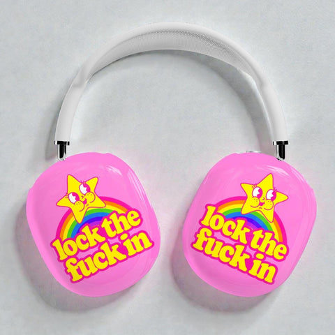 Lock In Airpods Max 2 Case | Protective Snap On Air Pods Max Cover With Funny Design For Gym (Feat)