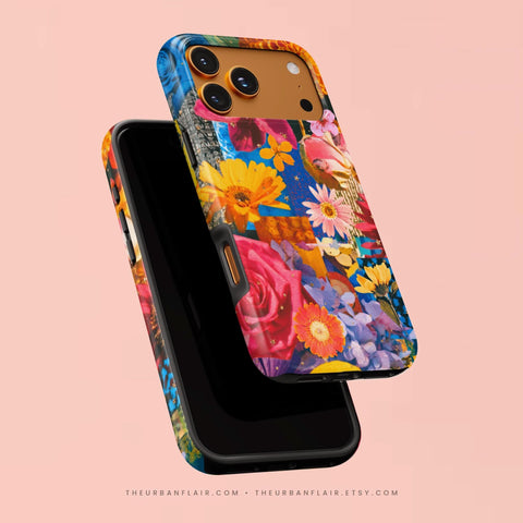Summer Flower Collage Tough Phone Case for iPhone 16 Pro Max - The Urban Flair (Feat)