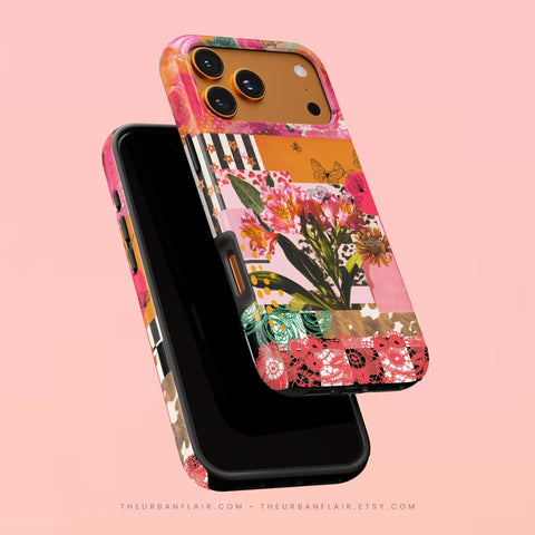 Maximalist Bloom Collage Tough Phone Case for iPhone 17 Pro - The Urban Flair (Feat)