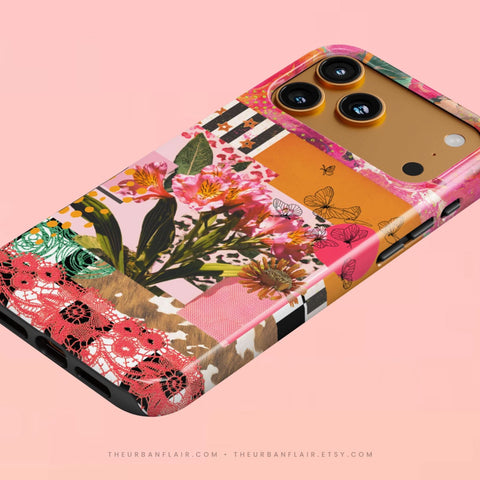 Maximalist Bloom Collage Tough Phone Case for iPhone 17 Pro Max - The Urban Flair (Feat)