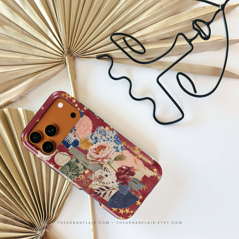 Rustic Botanical Collage Tough Phone Case for iPhone 16 Pro - The Urban Flair