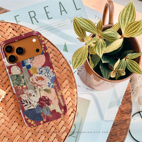 Rustic Botanical Collage Tough Phone Case for iPhone 17e - The Urban Flair (Feat)