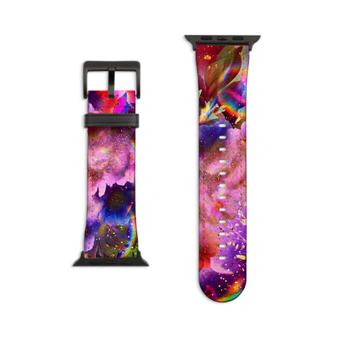 Cosmic Floral Apple Watch Band - Matte Black
