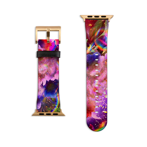 Cosmic Floral Apple Watch Band - Matte Gold