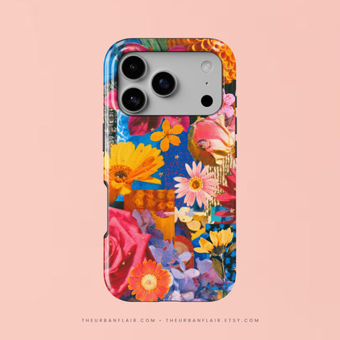 Summer Flower Collage Tough Phone Case for iPhone 17 Pro - The Urban Flair (Feat)