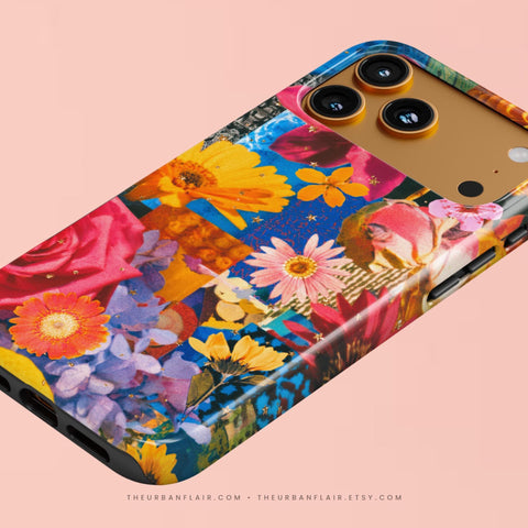 Summer Flower Collage Tough Phone Case for iPhone 17 Pro Max - The Urban Flair (Feat)