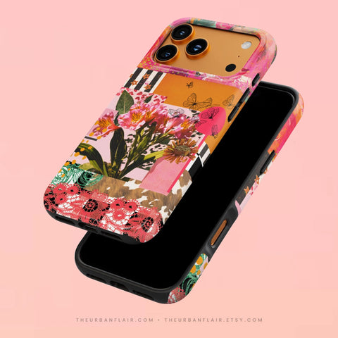 Maximalist Bloom Collage Tough Phone Case for iPhone 17 - The Urban Flair (Feat)