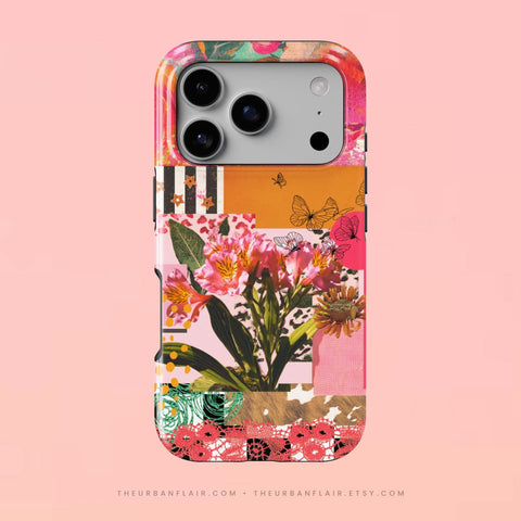 Maximalist Bloom Collage Tough Phone Case for iPhone 16 Pro Max - The Urban Flair (Feat)