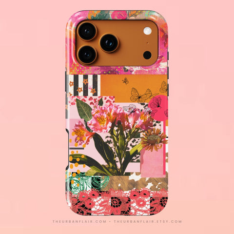 Maximalist Bloom Collage Tough Phone Case for iPhone 17e - The Urban Flair (Feat)