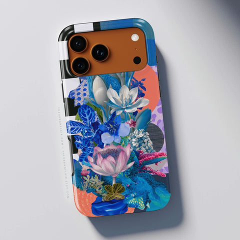 Blue Lotus Botanical Collage Tough Phone Case for iPhone 17e - The Urban Flair (Feat)