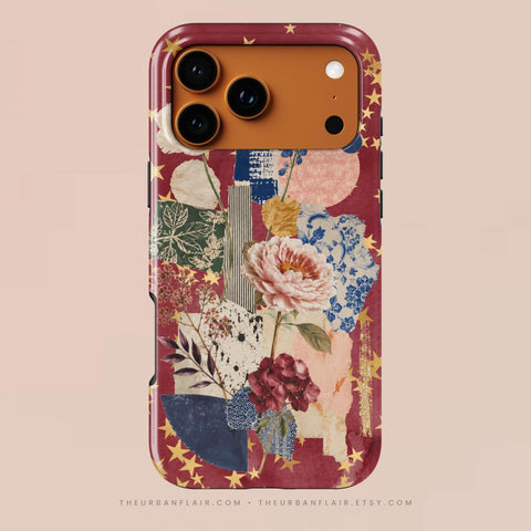Rustic Botanical Collage Tough Phone Case for iPhone 17e - The Urban Flair (Feat)