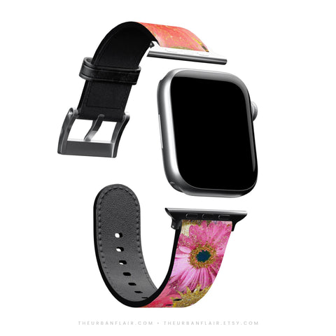 Tropical Floral Fruit Apple Watch Band - Fits All iWatch Series & Sizes - Women’s Vegan Leather Strap With Maximalist Design (Feat)