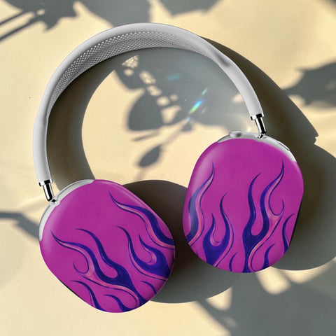 Y2K Purple Flames AirPods Max 2 Case | Protective Snap-On Air Pods Max Cover (Feat)