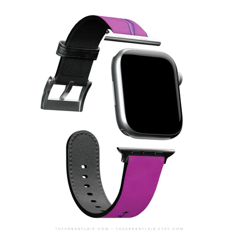 Y2K Purple Flames Apple Watch Band - Fits All iWatch Series - Sizes 38/40/42/44mm - Womens Vegan Leather Strap (Feat)