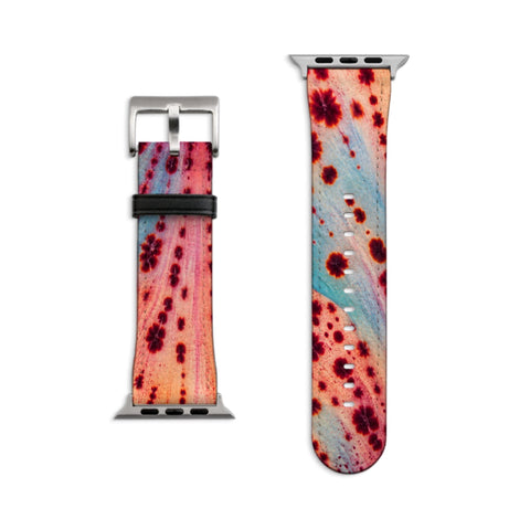 Pastel Orchid Macro Apple Watch Band - Fits All iWatch Series - Sizes 38/40/42/44mm - Womens Vegan Leather Strap