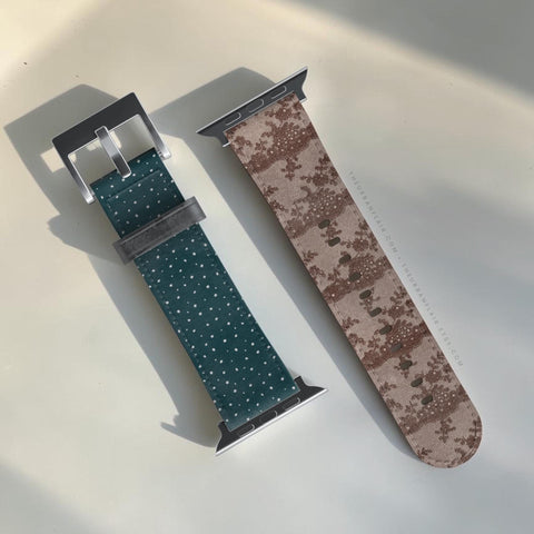 Lace & Tiny Dots Split Apple Watch Band - Fits All iWatch Series - Sizes 38/40/42/44mm - Womens Vegan Leather Strap (Feat)