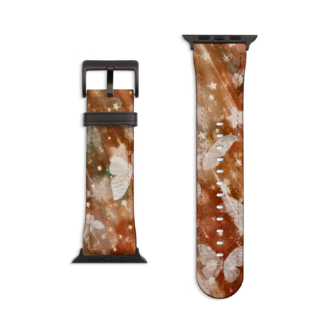 Terracotta Butterfly Apple Watch Band - Matte Black