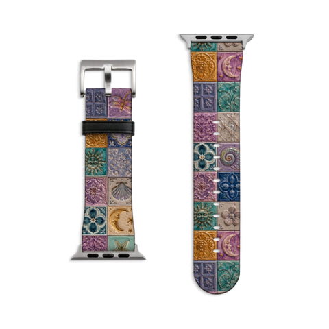 Whimsical Fairy Tile Apple Watch Band - Matte Silver