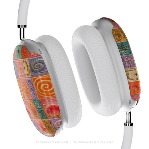 Nautical Whimsy Tiles AirPods Max 2 Case | Protective Snap-On Air Pods Max Cover